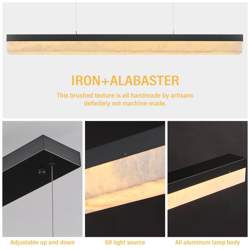 KAYLA Alabaster Pendant Light 1200 - 1800 Matte Black/Gold