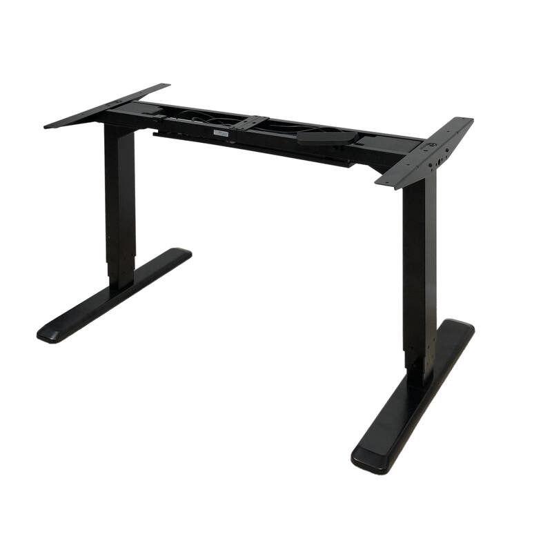 ErgoMax Office Black Electric Height Adjustable Desk Frame w/Dual Motor, Tabletop Not Included, 50 Inch Max Height - Black - Metal Finish