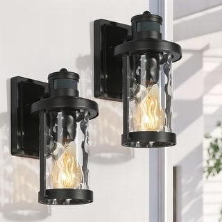 Barn Motion Sensor Outdoor Wall Lights 2 Pack Wall Sconce Dusk to Dawn  Lights Black Exterior Lighting - Overstock - 35613155