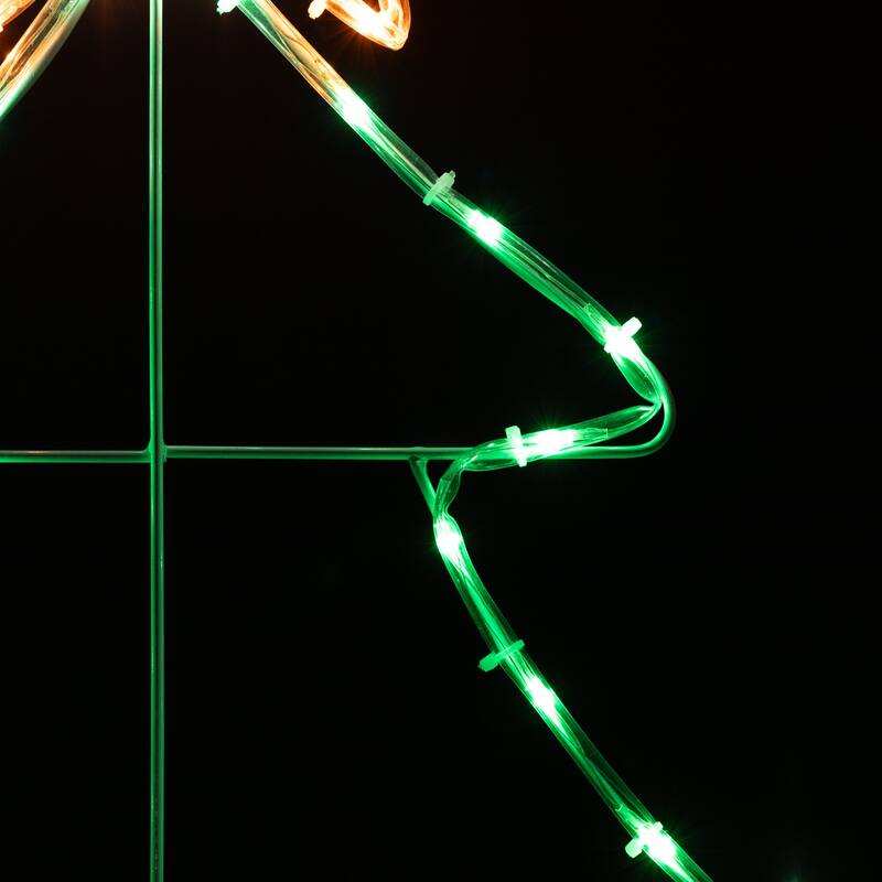 38.5" Lighted Christmas Tree Silhouette Outdoor Christmas Decor - White