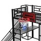 preview thumbnail 24 of 22, Industrial Full Size Loft Bed with Basketball Hoop, Slide & Stairs, Heavy Duty Metal Loft Bed Frame with Shelf, Desk & Wardrobe