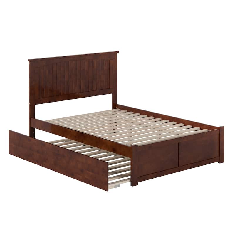 Nantucket Full Platform Bed with Footboard and Twin Trundle
