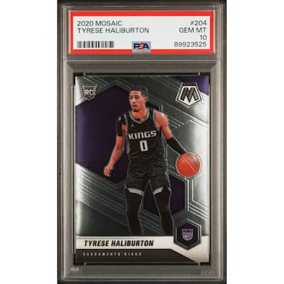 Tyrese Haliburton 2020 Panini Mosaic Basketball Rookie Card #204 Graded PSA 10 - 8' x 11'