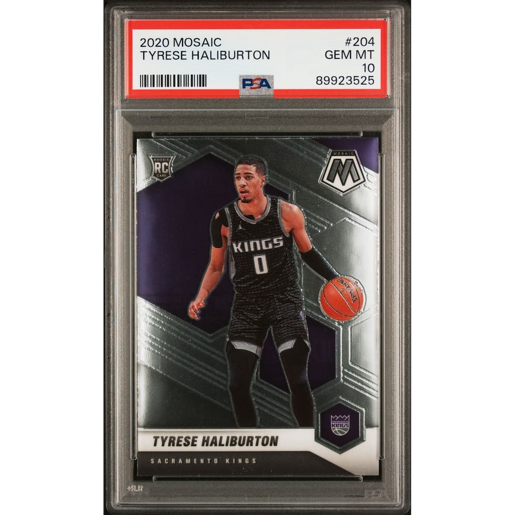 Tyrese Haliburton 2020 Panini Mosaic Basketball Rookie Card #204 Graded PSA 10 - 8' x 11'