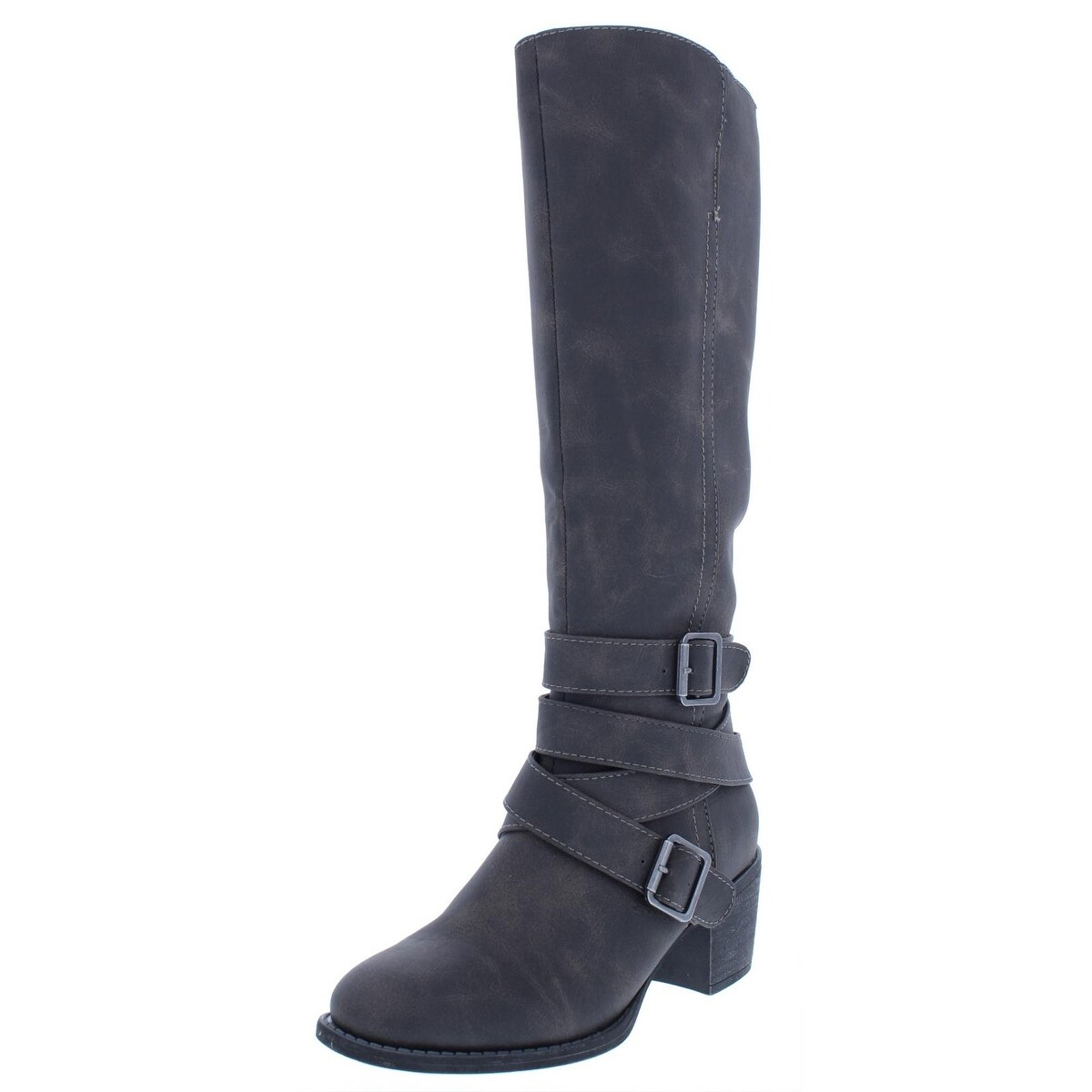 Shop Ruff Hewn Womens Knee High Boots Faux Leather Tall 6 Medium