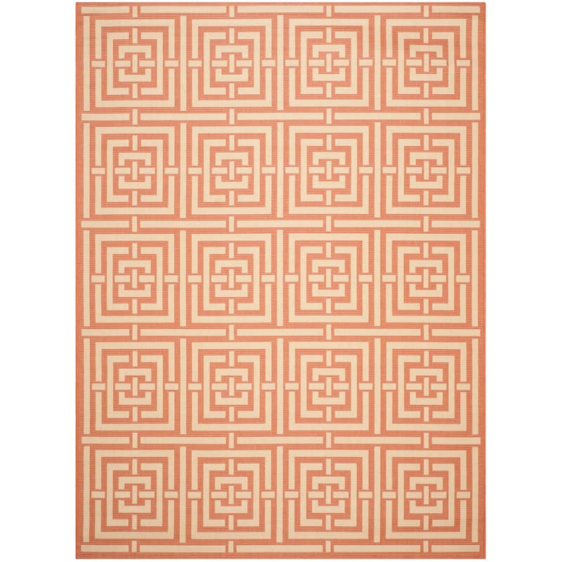 SAFAVIEH Courtyard Ginger Indoor/ Outdoor Waterproof Patio Backyard Rug