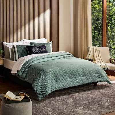 Lacoste Heritage Geo Percale Cotton 3-Piece Comforter Set