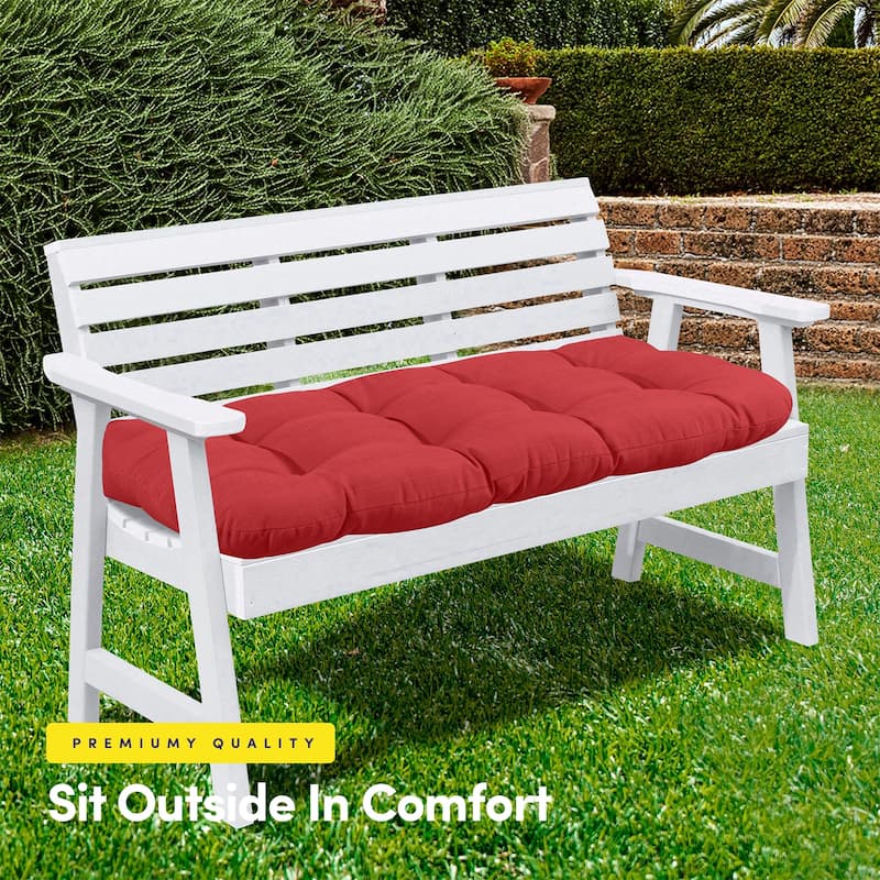 Sweet Home Collection 44" x 19" Tufted Outdoor Loveseat Cushion - Red