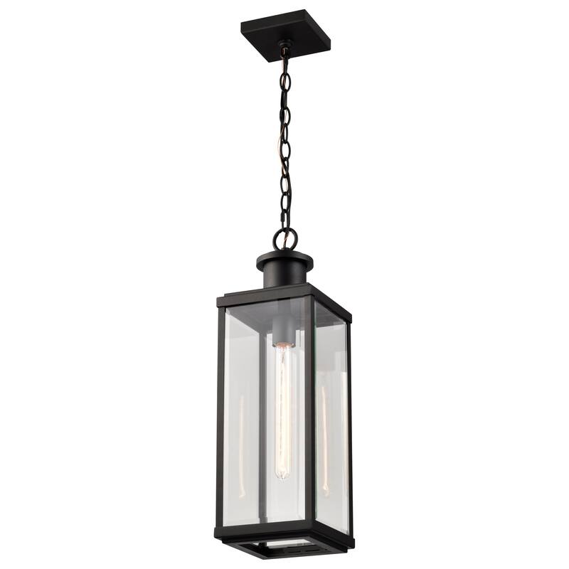 Luca Hanging Pendant Sand Black Finish Clear Beveled Glass