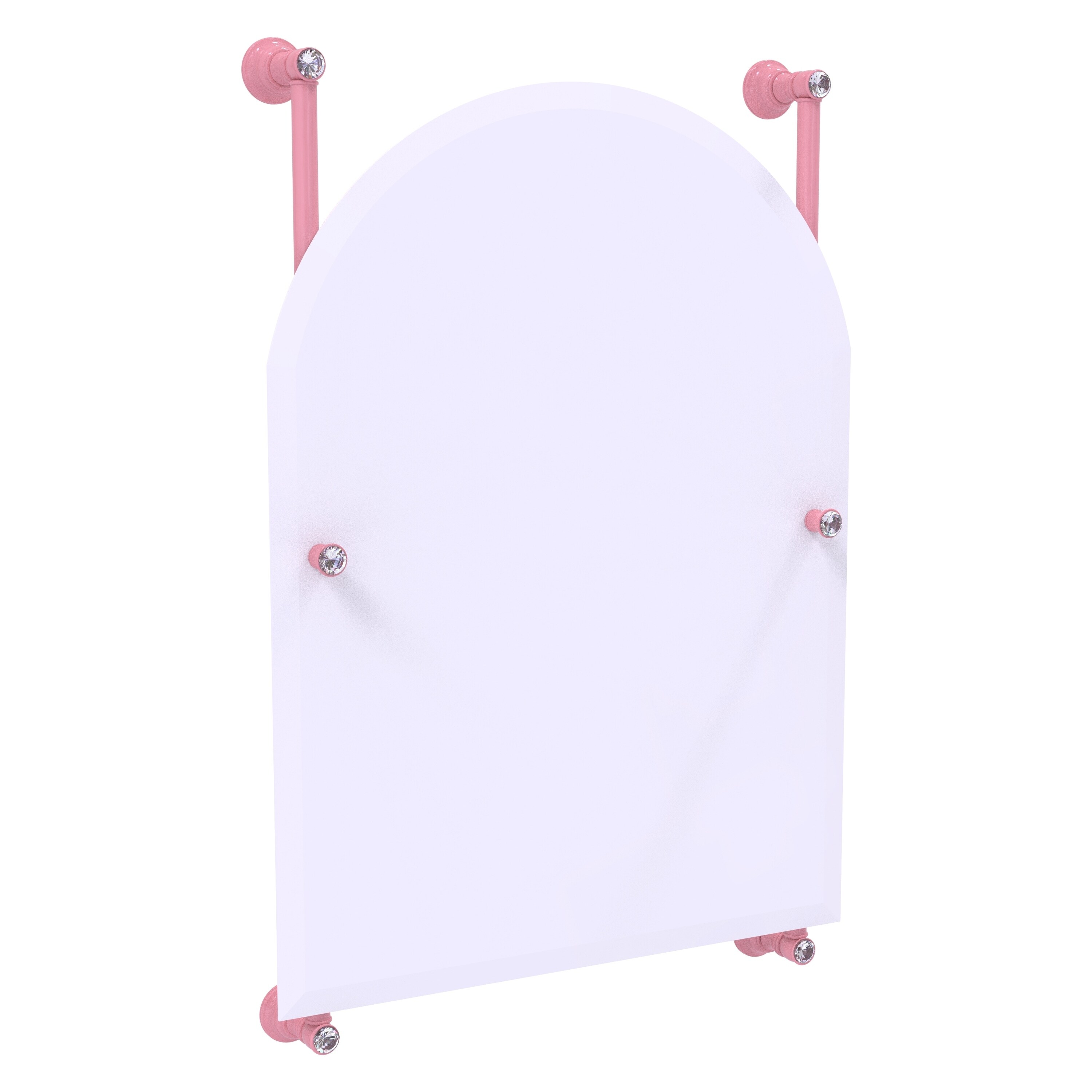 Allied Brass Carolina Crystal Collection Arched Top Frameless Rail Mounted Mirror