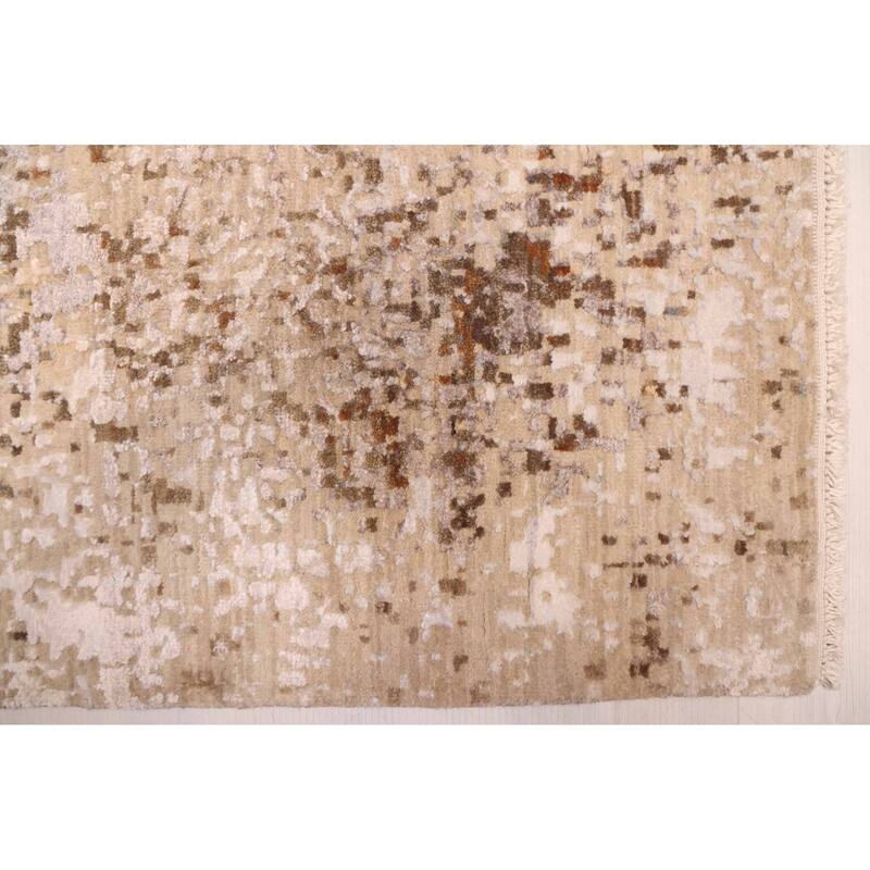 ECARPETGALLERY Hand-knotted Legacy Beige Silk, Wool Rug - 2'6 x 10'2
