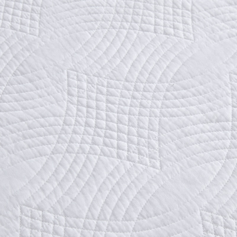 Laura Ashley Solid Trellis White Cotton Daybed Cover Set