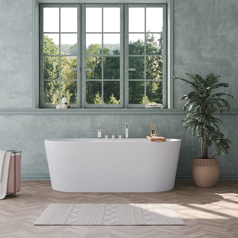 Roman Tub Faucet with Handheld Shower 3-Handle Deck Mount Bathtub Faucet Set