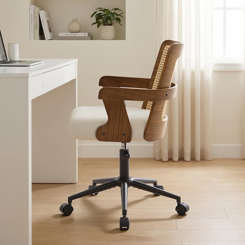 Swivel Home Office Chair Adjustable Height Desk Chair with Wheels and Armrests - 32.7"-36.6"H x 19.9"W x 22.8"D