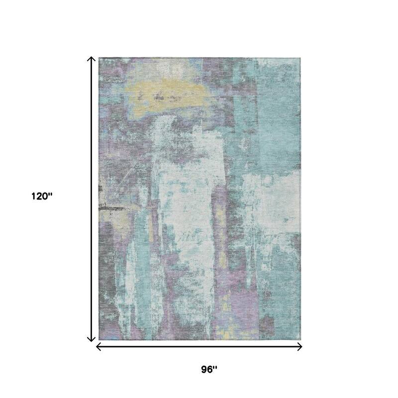 HomeRoots Abstract Transitional Rectangle Outdoor Rug