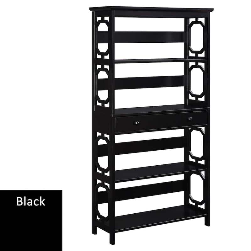 Convenience Concepts Omega 5 Tier Bookcase with Drawer