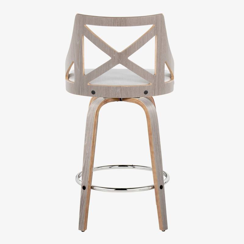 The Gray Barn Charlotte 26" Fixed-Height Counter Stool with Bent Wood Legs (Set of 2)