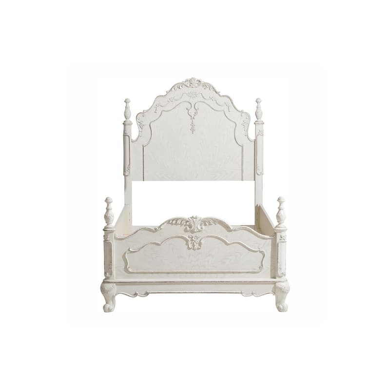 Merry 4 Piece Antique White Traditional Panel Bedroom Set