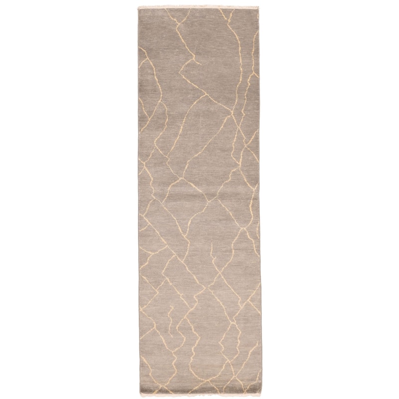 ECARPETGALLERY Hand-knotted Mystique Grey Wool Rug - 3'1 x 9'10