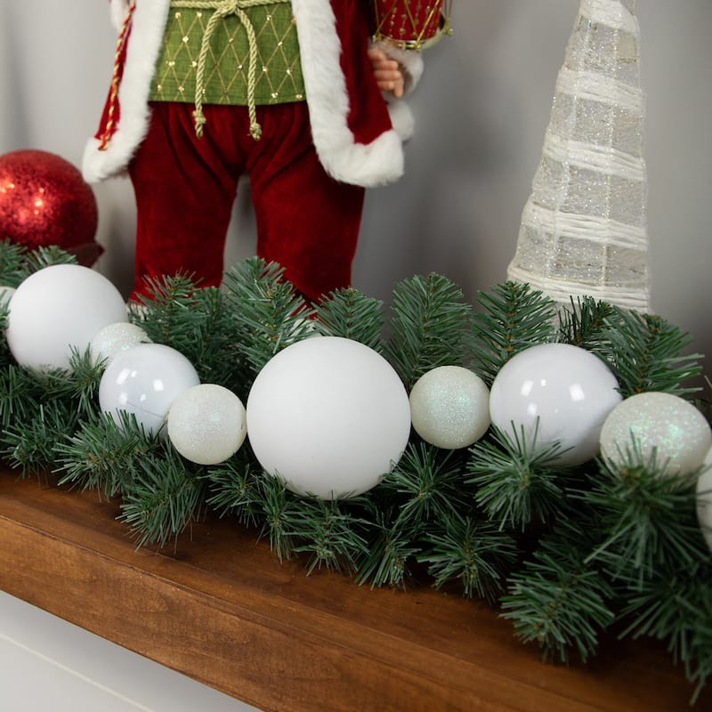 6' Shatterproof Ball 3-Finish Christmas Garland