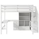 preview thumbnail 11 of 22, Wood Storage Loft Bed with L-Shaped Desk and 4 Drawers, Full Size Kids Bed Frame with Cabinet & Storage Staircase for Bedroom