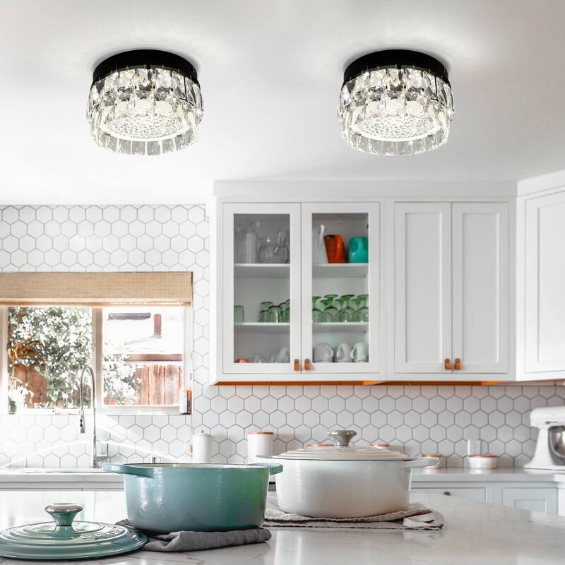 LED Flush Mount Crystal Ceiling Light Crystals Flush Mount Ceiling Lights - N/A