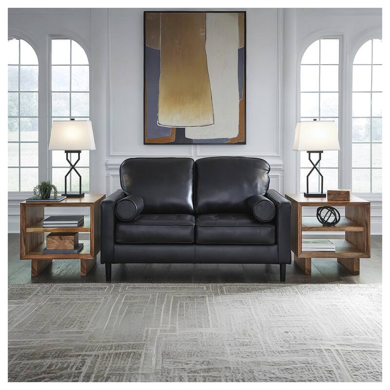 Signature Design by Ashley Bryceview Black Loveseat - 61" W x 38" D x 39" H