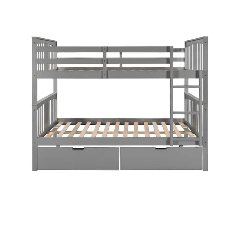 Merax Full over Full Bunk Bed with Drawers and Ladder