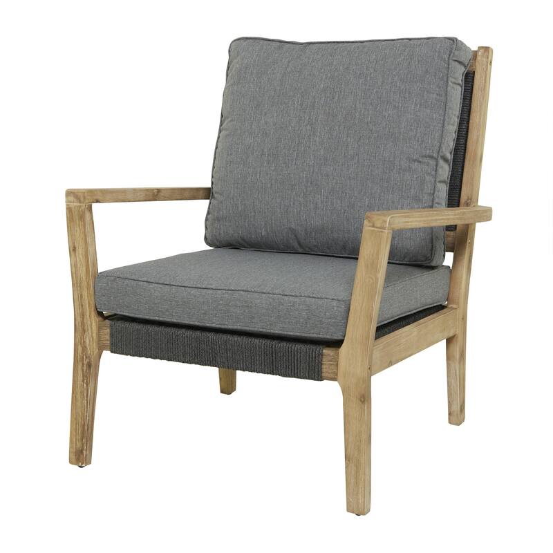 Dark Grey Wood Contemporary Outdoor Sofa or Chair