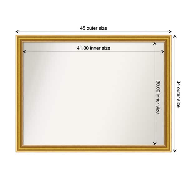 dimension image slide 14 of 93, Wall Mirror Choose Your Custom Size - Extra Large, Townhouse Gold Wood