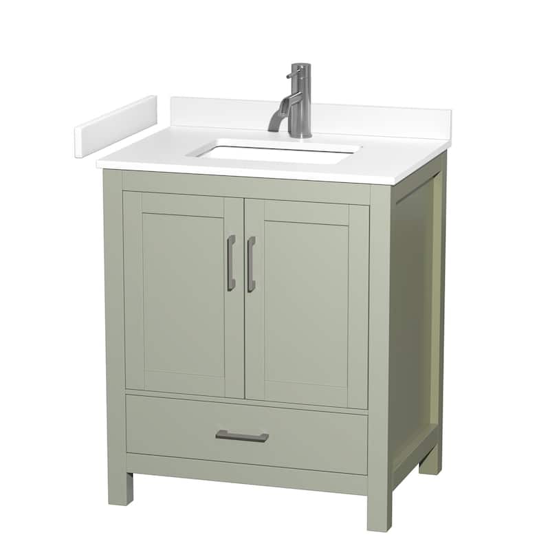 Wyndham Collection Sheffield 30" Single Bathroom Vanity, Carrara