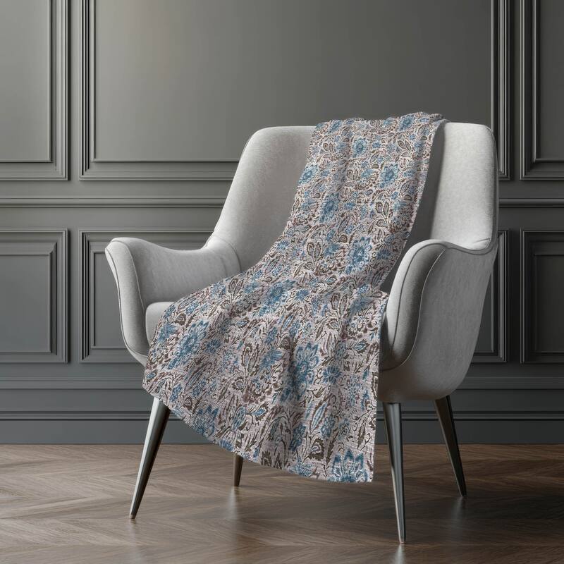 Premium Machine Washable Floral Sherpa Throw Blanket
