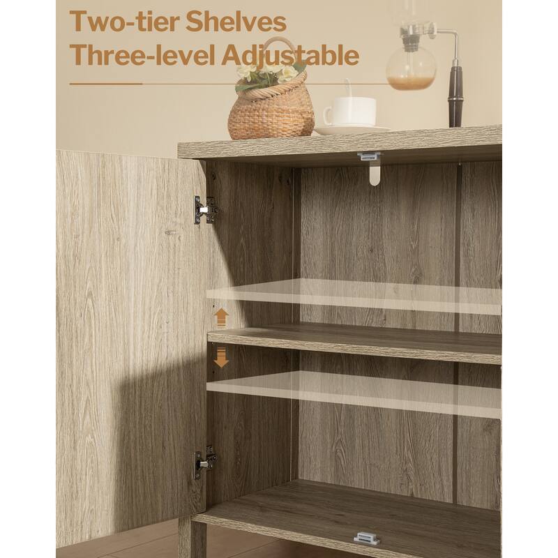 SICOTAS Rattan Sideboard Storage Cabinet