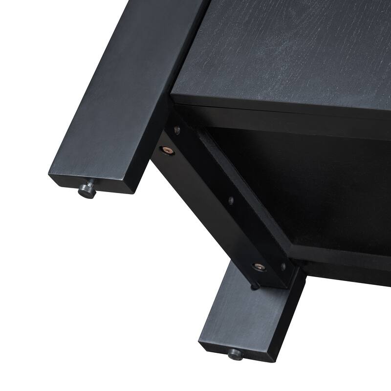 Retro 4-Door Sideboard with Distressed and Adjustable Shelves