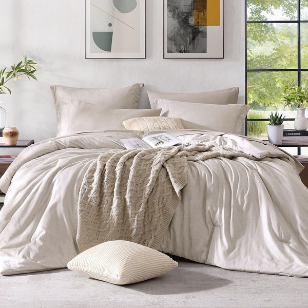 7 Pieces Bed in a Bag Comforter Set Reversible - Otameal Beige - Queen