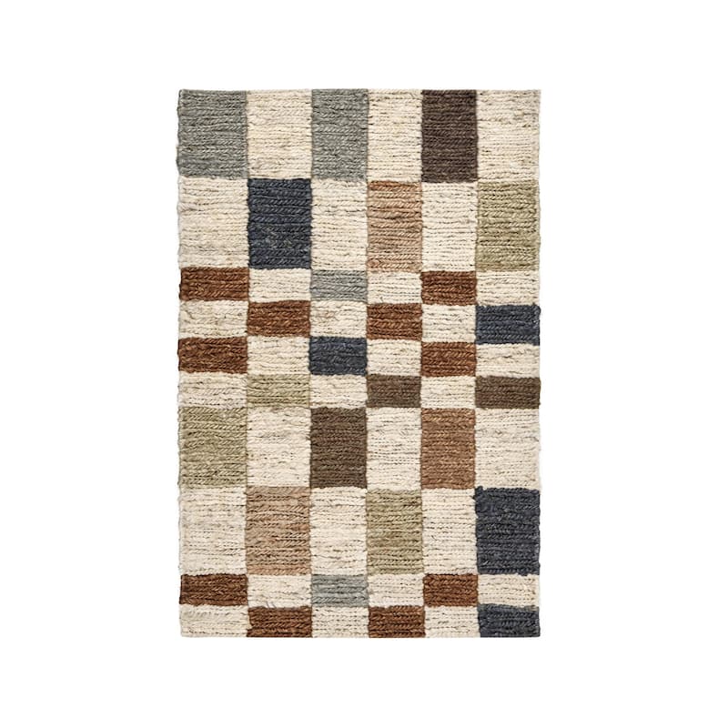 Villa by Classic Home Soumak Handwoven Jute Checkered Rug - 2x3