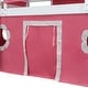 preview thumbnail 15 of 31, Castle Frame Bed Wood Loft Bed Loft Bed Convertible To Mini Playground with Pink Tent and Tower, Child Bed Tent