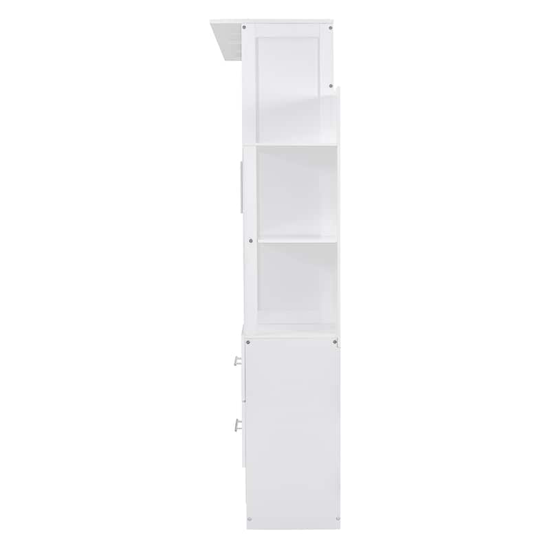 Space-Saving Full Size Murphy Bed with Storage, LED Night Lamp, and Flexible Slat Mattress Support