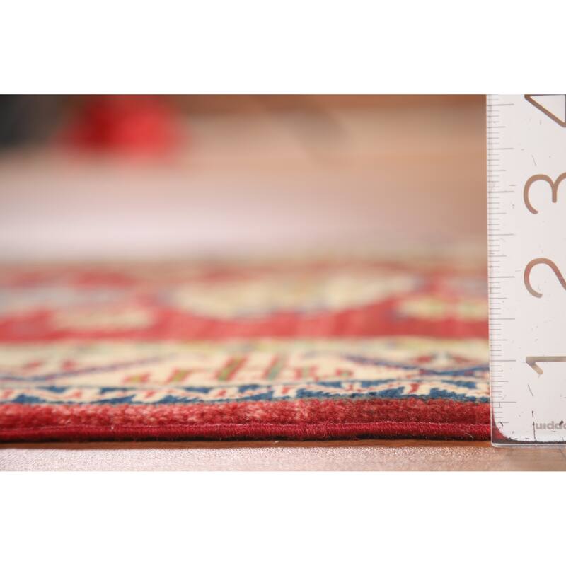 Geometric Red Kazak Oriental Rug Handmade Traditional Wool Carpet - 2'0" x 3'0"