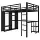 preview thumbnail 22 of 42, Loft Bed with Built-in Wardrobe, Desk, and Storage Shelves, Space-Saving Design