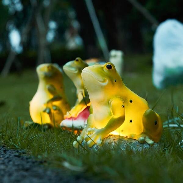 Shop A Set Of 3 Solar Frog Lights Solar Garden Lights Outdoor