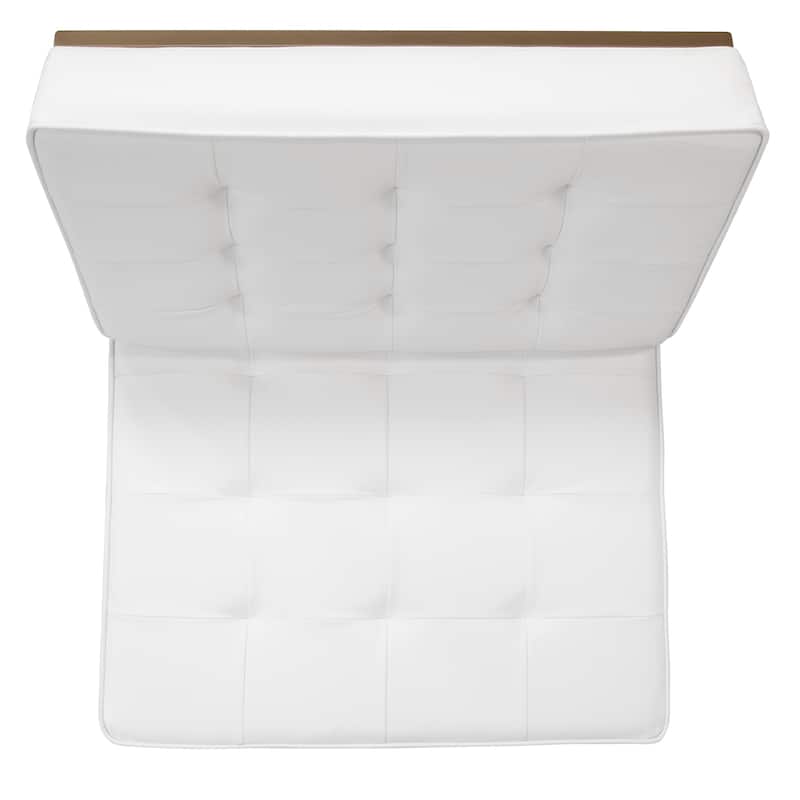 Studio Designs Home Ashlar Metal and Tufted Blended Leather Armless Accent Chair