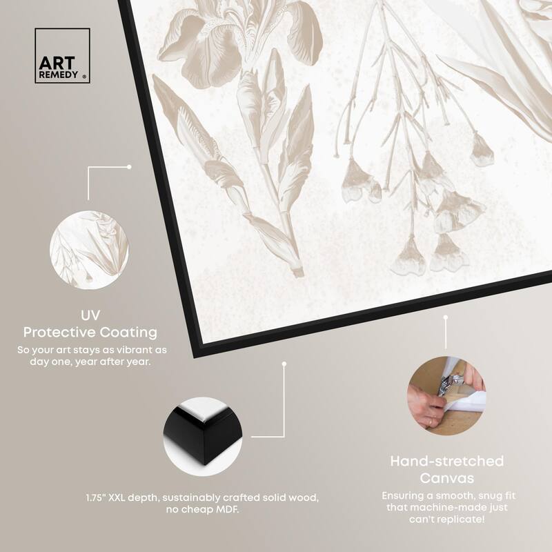 White Pressed Flora Canvas by Art Remedy