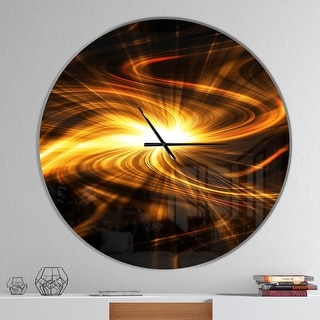Designart 'Explosion of Fire in Black' Oversized Modern Wall CLock