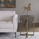 preview thumbnail 2 of 2, Uttermost 25123 Bertrand 19" Wide Faux Leather Top Iron Side Table