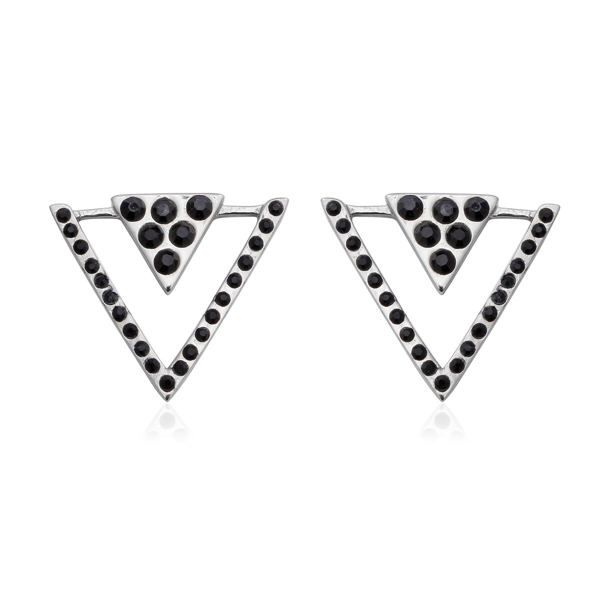 black crystal stud earrings