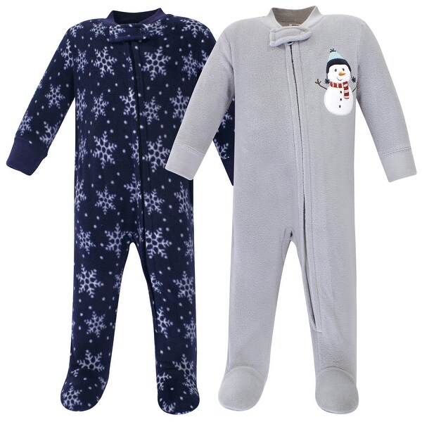 Hudson Baby Baby Fleece Zipper Sleep and Play 2pk, Navy