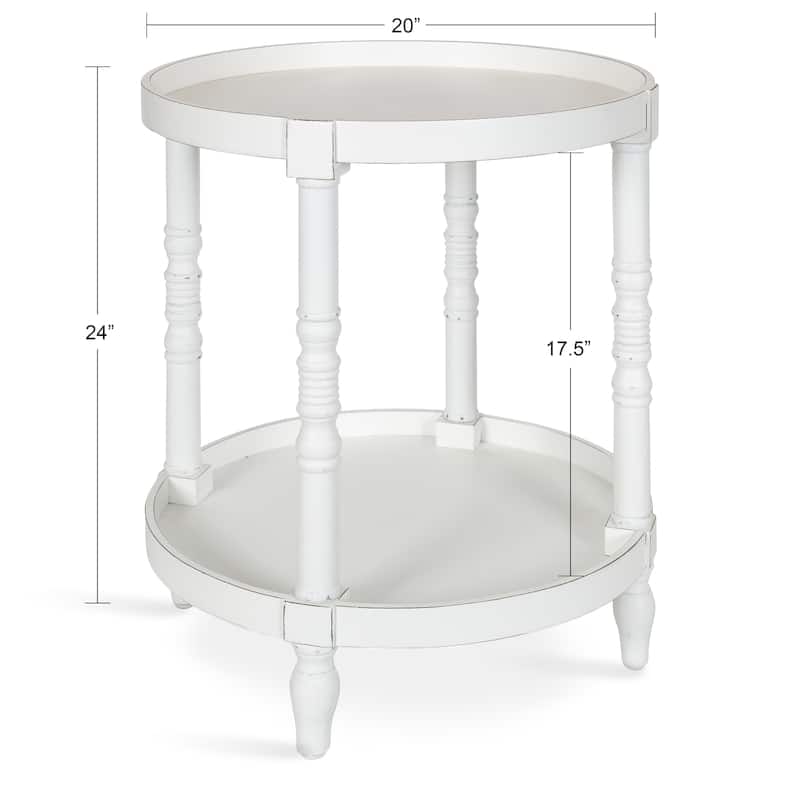 Kate and Laurel Bellport Round Wood Side Table