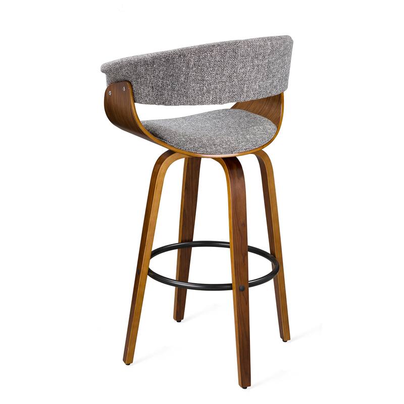 Glitzhome Set of 4 Modern Counter or Bar Height Faux Leather Swivel Pub Stools