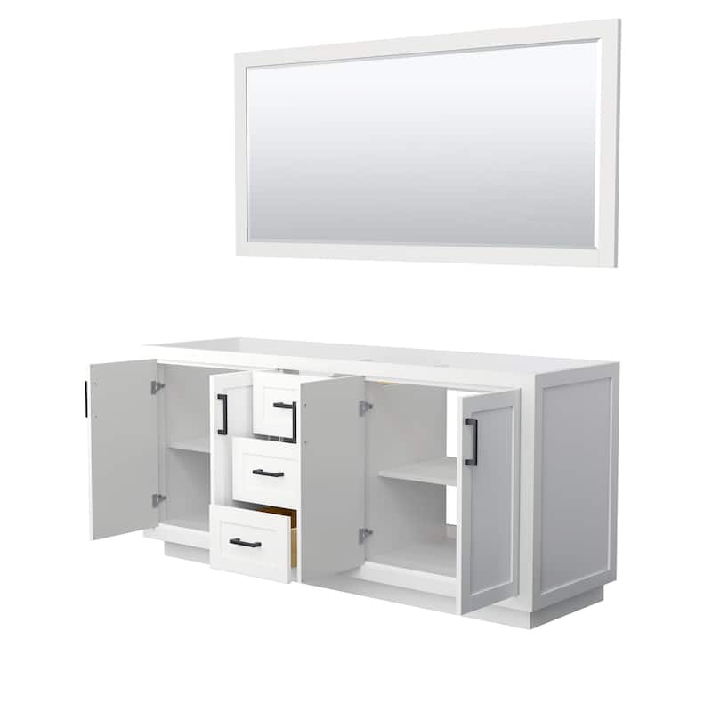 Wyndham Collection Miranda 71" Double Free Standing Vanity Cabinet -